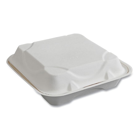 Eco-Products Vanguard Renewable and Compostable Sugarcane Clamshells, 1-Compartment, 9 x 9 x 3, White, PK200 PK EP-HC91NFA